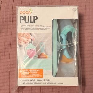 Boon Pulp Silicone Baby Feeder & Popsicle Tray - Mint & Orange